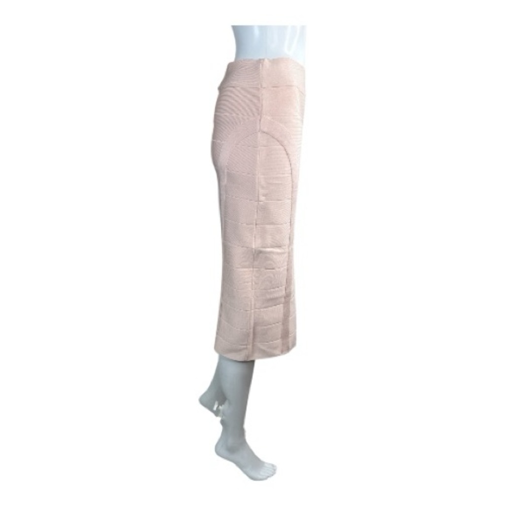 Bebe Blush Pink High Waisted Midi Bandage Pencil Skirt Sz. Medium - Picture 3 of 4